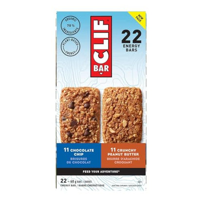 Clif Protein Bars Variety Pack, Chocolate Chip & Crunchy Peanut ButterPlant, Based Food, 22 × 68 g/2.4 oz (Shipped from Canada)