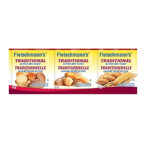 Fleischmann’s Traditional Active Dry Yeast, Traditional Yeast, 3 sachets x 8g, 24g/0.8 oz (Shipped from Canada)