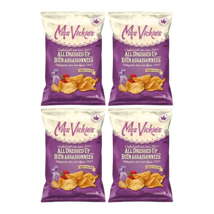 Miss Vickies All Dressed Kettle Cooked Potato Chips pack of 4