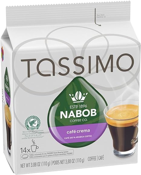 Tassimo Nabob Cafe Crema Single Serve T-Discs, 14 T-Discs, 110g/3.8oz (Shipped from Canada)