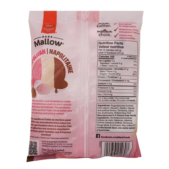 Dare Mallow Neapolitan Marshmallow, 150g/5.3 oz (Shipped from Canada)