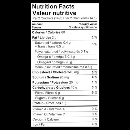 Purity Crackers Cream Crisp Nutrition Facts