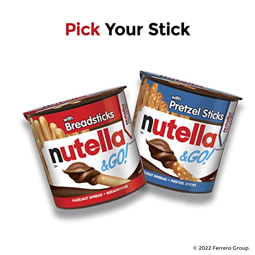 Nutella & GO Hazelnut And Cocoa Spread With Breadsticks Stocking Stuffer Holiday Treat Snack Cups 4-Pack, 52g/1.9oz (Shipped from Canada)