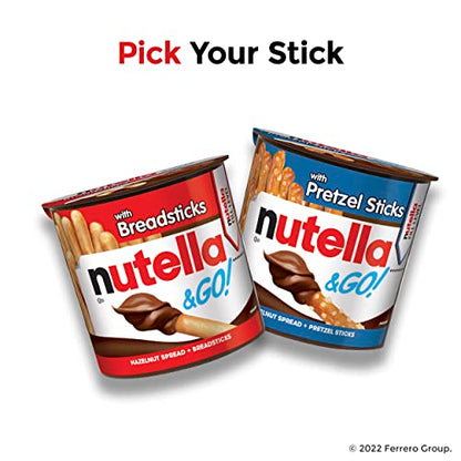 Nutella & GO Hazelnut And Cocoa Spread With Breadsticks Stocking Stuffer Holiday Treat Snack Cups 4-Pack, 52g/1.9oz (Shipped from Canada)