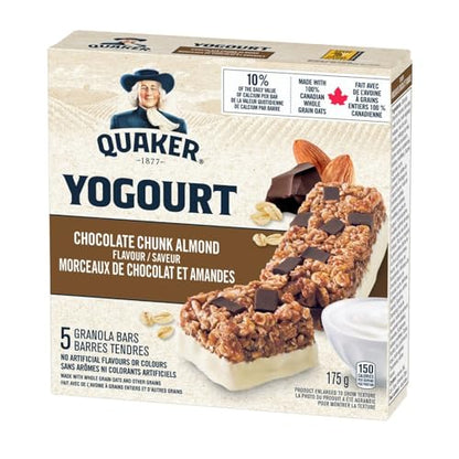 QUAKER Yogourt Dark Chocolate Cherry Granola Bars - Made with 100% Canadian Whole Grain Oats, 175g/6.2 oz (Shipped from Canada)