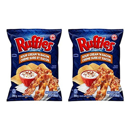 Ruffles Sour Cream & Bacon Potato Chips pack of 2