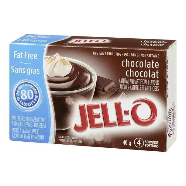 Jell-O Fat Free Chocolate Instant Pudding Mix, 40g/1.41oz (Shipped from Canada)