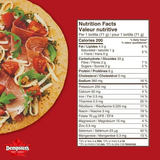 Dempster’s Sundried Tomato Large Tortillas, 426g/15 oz (Shipped from Canada)