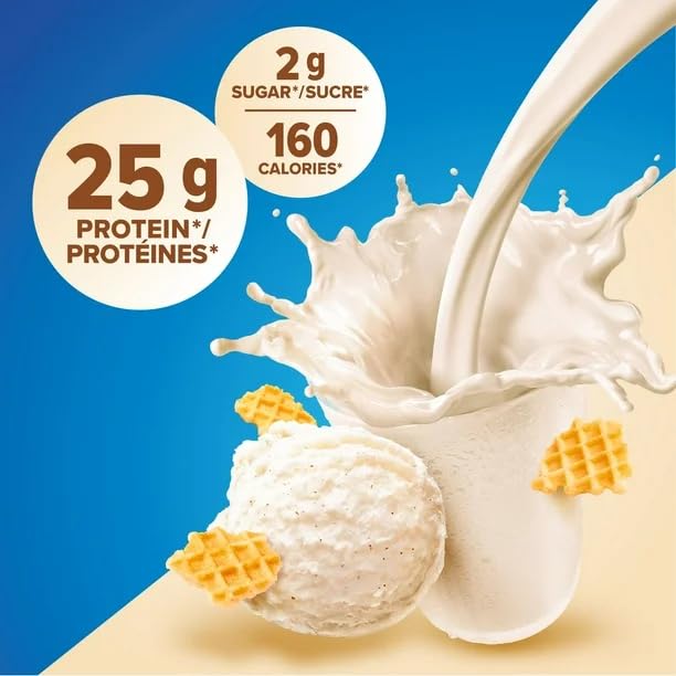 Pure Protein Vanilla Milkshake, 100% Whey Protein Powder 453g/16oz (Shipped from Canada)