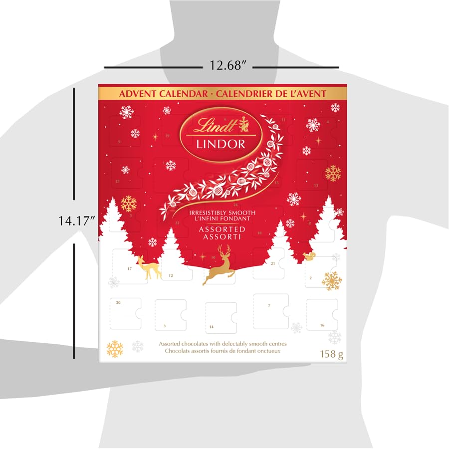 Lindt Lindor Assorted Chocolate Truffle Advent Calendar 2023, 158g/5.6oz (Shipped from Canada)