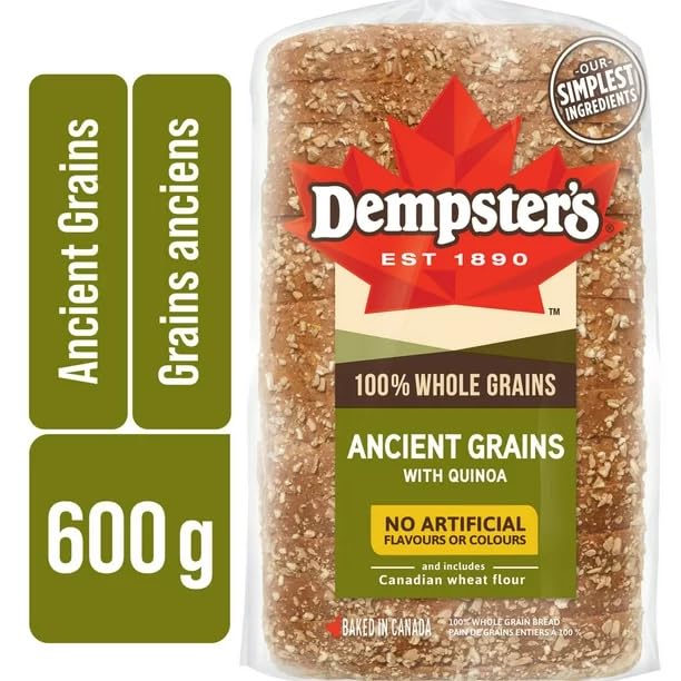 Dempster’s 100% Whole Grains Ancient Grains with Quinoa Sliced Bread, 600g/21.16oz (Shipped from Canada)