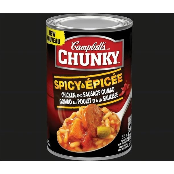 Campbell's Chunky Spicy Chicken and Sausage Gumbo Ready to Serve Soup, 515ml/17.4 fl. oz (Shipped from Canada)