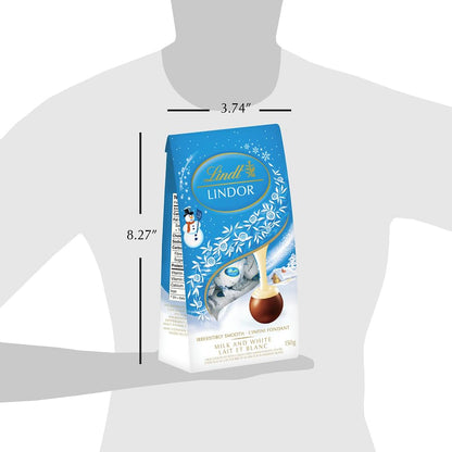 Lindor Holiday Snowman Milk and White Snowman Chocolate Candy Truffles 150g/5.3oz (Shipped from Canada)