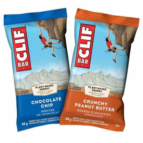 Clif Protein Bars Variety Pack, Chocolate Chip & Crunchy Peanut ButterPlant, Based Food, 22 × 68 g/2.4 oz (Shipped from Canada)