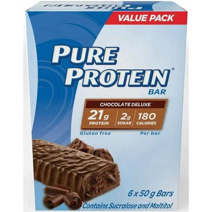 Pure Protein Chocolate Deluxe 6 X 50g Bars, 300g/10.5oz (Shipped from Canada)