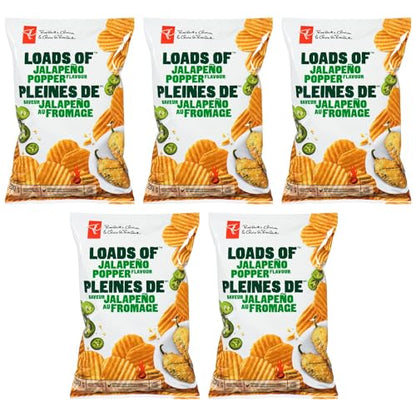 Presidents Choice Jalapeno Popper Potato Chips pack of 5