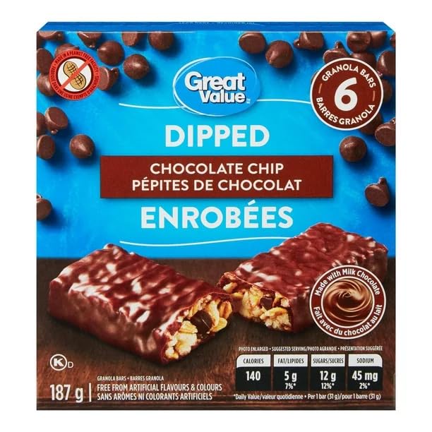 Great Value Dipped Chocolate Chip Granola Bars 1