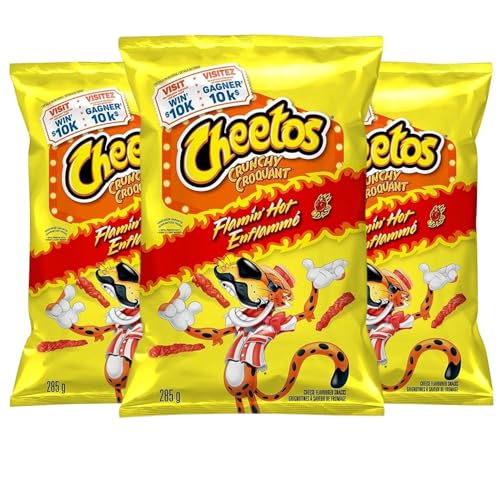 Cheetos Crunchy Flamin Hot Cheese Snacks pack of 3