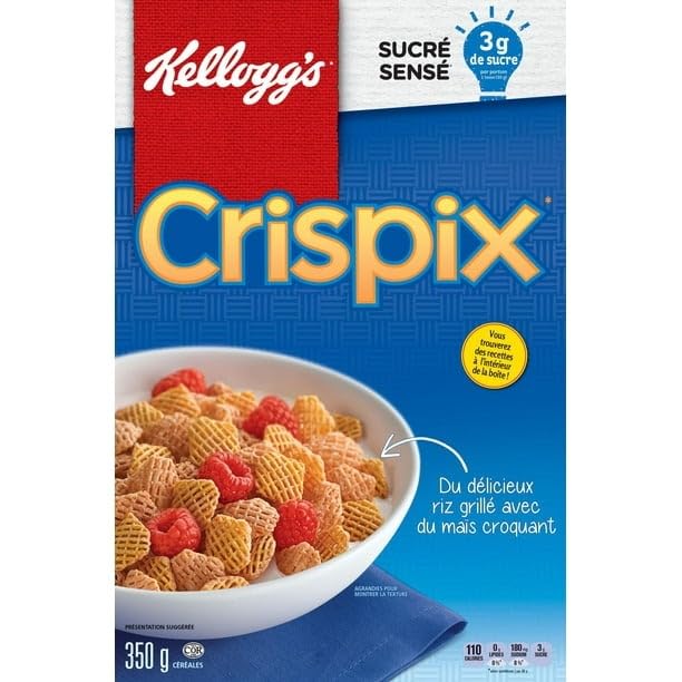 Kellogg's Crispix Cereal - Source of 8 Essential Nutrients, 350g/12.3 oz (Shipped from Canada)