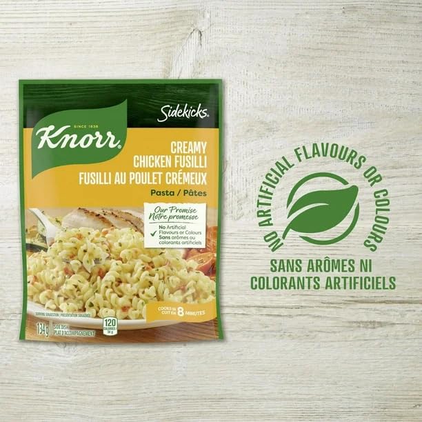 Knorr Sidekicks Creamy Chicken Fusilli Pasta Side Dish, Side Dish, 134g/4.7 oz (Shipped from Canada)