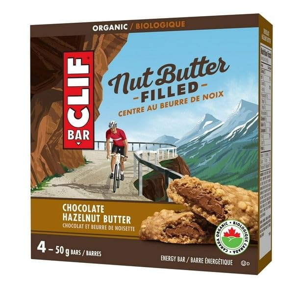 CLIF Bar Nut Butter Organic Chocolate Hazelnut Energy Bars, 4 x 50g/1.8 oz (Shipped from Canada)