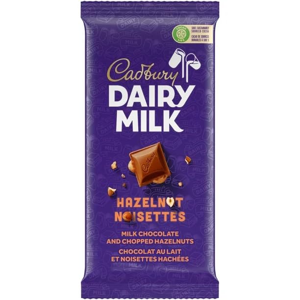 Cadbury Dairy Milk Hazelnut Chocolate Bars, 200g/7.05oz (Includes Ice Pack) (Shipped from Canada)