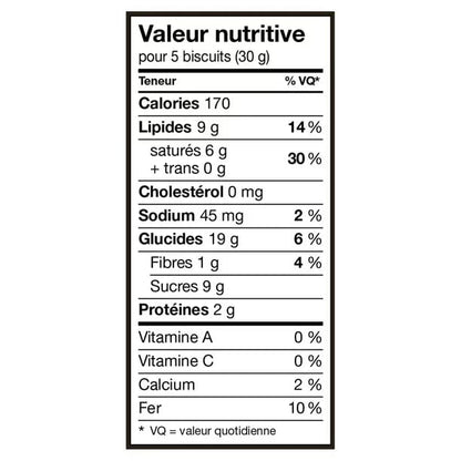 Celebration 45% Cocoa Fingers Cookies Nutrition Facts french