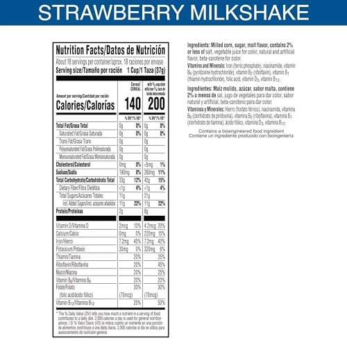 Kellogg Frosted Flakes Breakfast Cereal, Strawberry Milkshake, 435g/15.3 oz (Shipped from Canada)