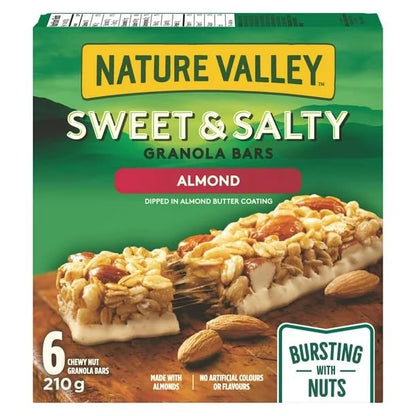 Nature Valley Granola Bar, Sweet and Salty, Almonds, 6 Bars x 35g, 210g/7.4 oz (Shipped from Canada)