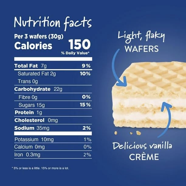 Voortman Bakery Vanilla Wafers Nutrition Facts