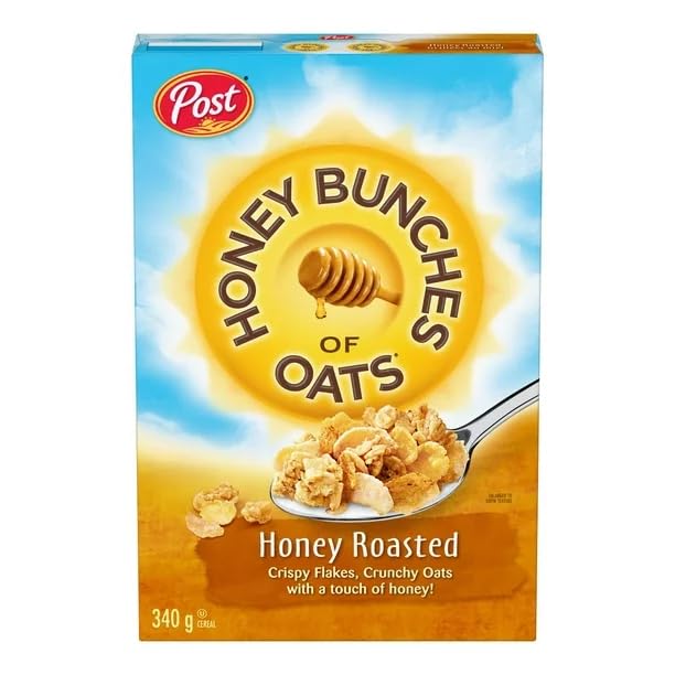 Post Honey Bunches of Oats Honey Roasted Cereal, Honey Roasted Cereal, 340g/12 oz (Shipped from Canada)