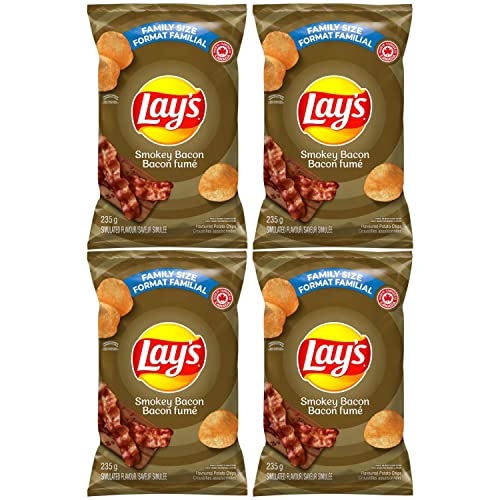 Lays Smokey Bacon Potato Chips pack of 4