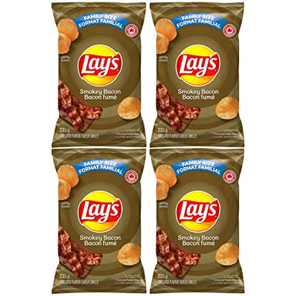 Lays Smokey Bacon Potato Chips pack of 4