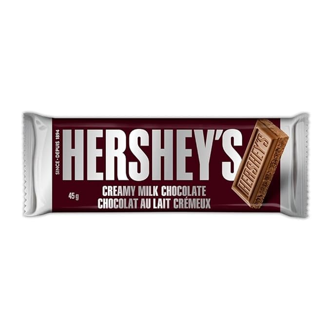 Hershey Creamy Milk Chocolate Full Sized Bar, Chocolate Candy Bar, 45 g/1.6 oz (Includes Ice Pack) Shipped from Canada