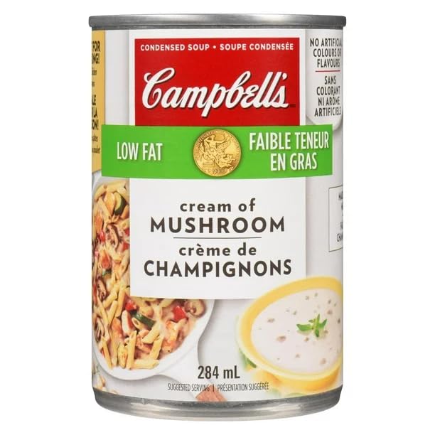 Campbell’s Low Fat Cream of Mushroom Soup, 284 mL/9.6 fl. oz (Shipped from Canada)