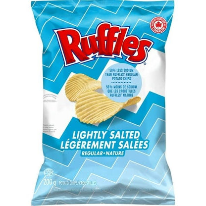 Ruffles New Regular Lightly Salted Potato Chips, 200g/7.05 oz (Shipped from Canada)