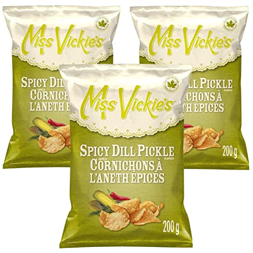 Miss Vickie’s Spicy Dill Pickle Kettle Cooked Potato Chips 200g/7oz (Shipped from Canada)