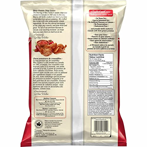 Miss Vickie's Sweet Spicy Ketchup Potato Chips back cover