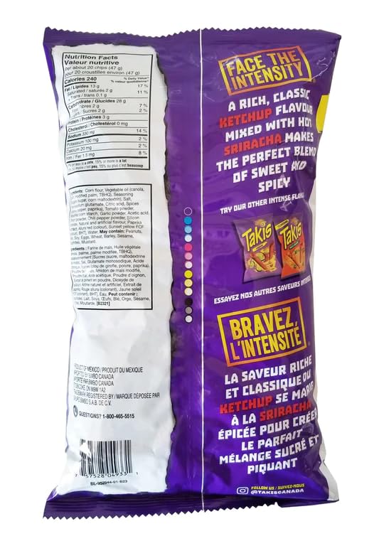 Takis Rolled Tortilla Chips, Kaboom Ketchup Sriracha Flavor, 80g/2.8 oz (Shipped from Canada)