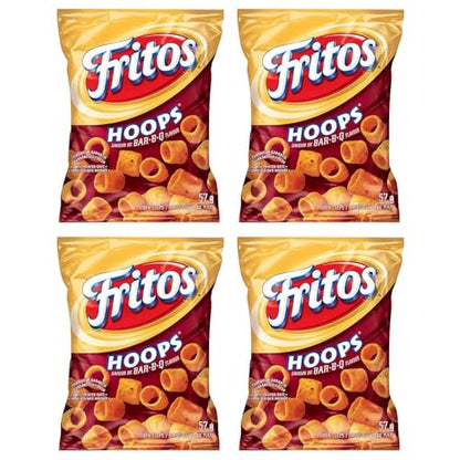 Frito Hoops Bar-B-Q Corn Chips pack of 4