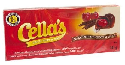 Tootsie Cella's Milk Chocolate Covered Cherries - Peanut Free, Gluten Free, 10ct, 141g/5oz (Shipped from Canada)