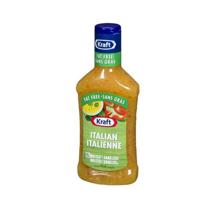 Italian Dressing, Fat Free, Kraft, No Artificial Flavors or Colors, Creamy Texture, 475ml/16.1 fl. oz (Shipped from Canada)