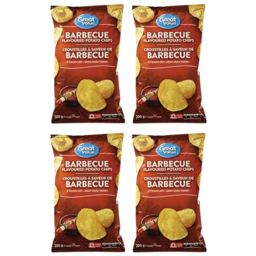 Great Value Barbecue Potato Chips pack of 4