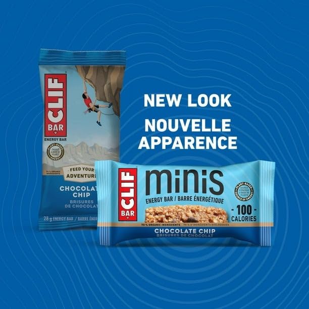 Clif Bar Minis Chocolate Chip Energy Bars - Made with Organic Oats, 10 Bars x 28g/1 oz (Shipped from Canada)