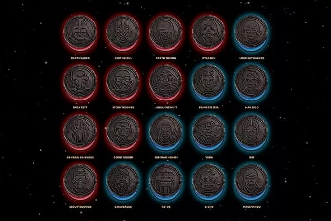 Oreos Star Wars Light Side vs. Dark Side, Character Cookies, Chocolate Sandwich Cookies, 303g/10.7oz (Shipped from Canada)