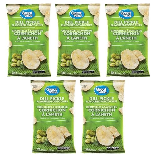 Great Value Dill Pickle Potato Chips pack of 5