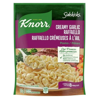 Knorr Sidekicks Creamy Garlic Raffaello Pasta Side Dish, Pasta Side Dish, 137g/4.8 oz (Shipped from Canada)