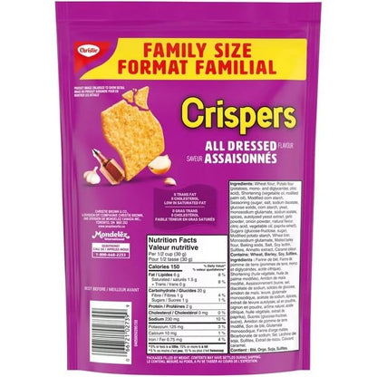 Christie Crispers All Dressed Flavour Family Size Salty Snacks 240g/8.4 oz (Shipped from Canada)