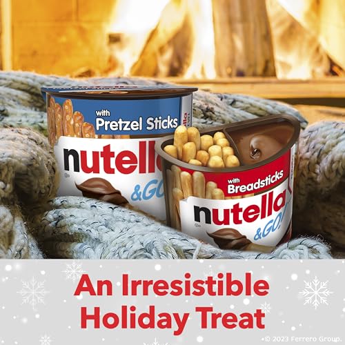 Nutella & GO Hazelnut And Cocoa Spread With Breadsticks Stocking Stuffer Holiday Treat Snack Cups 4-Pack, 52g/1.9oz (Shipped from Canada)