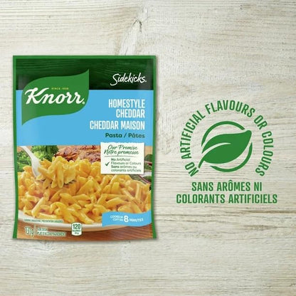 Knorr Sidekicks Homestyle Cheddar Pasta Side Dish, Pasta Side Dish, 131g/4.6 oz (Shipped from Canada)